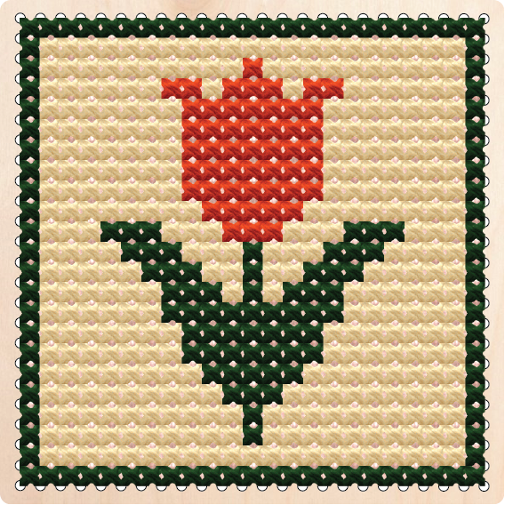 ხეზე ქარგვა_ვარდი და ტიტა